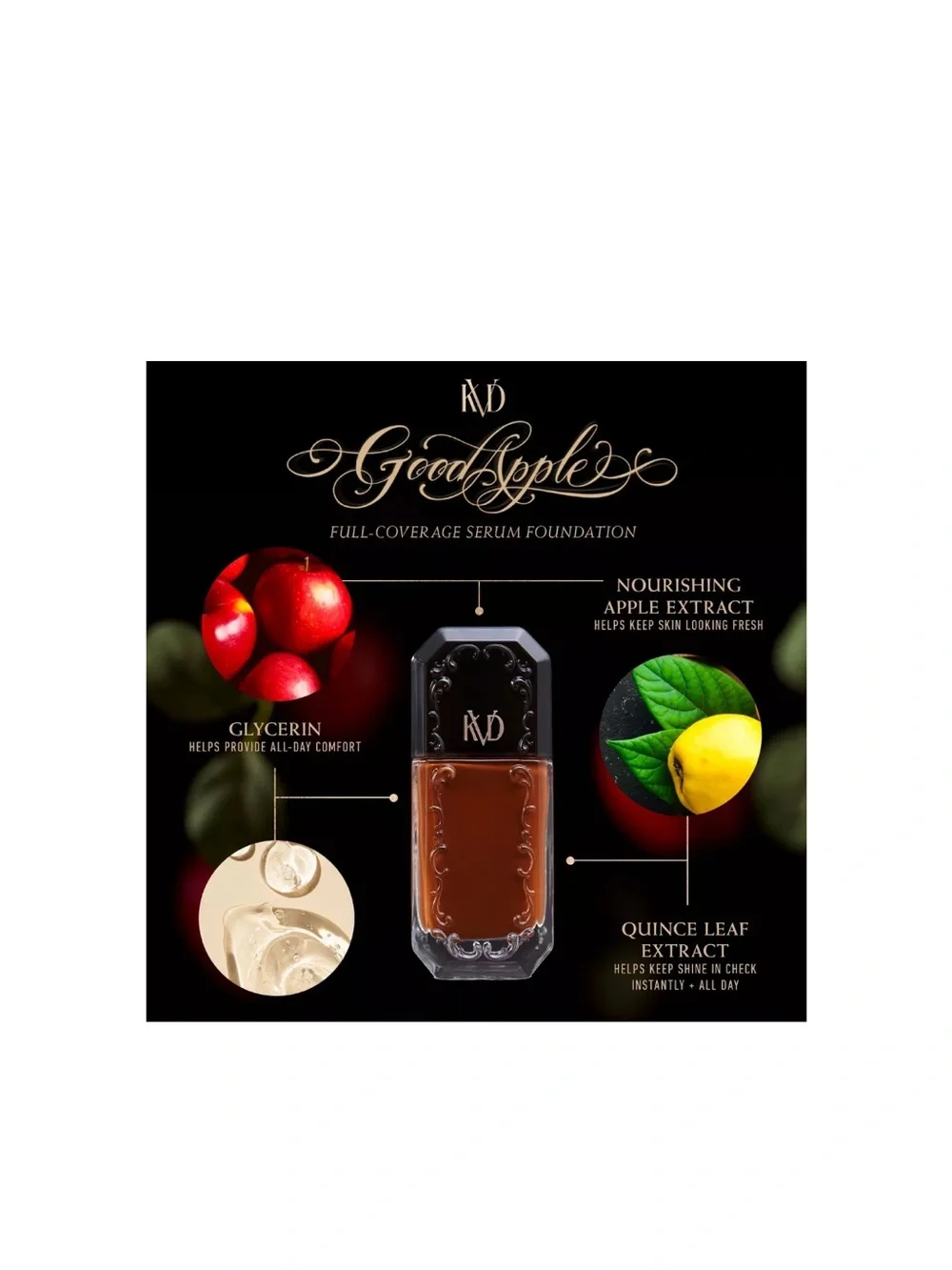 NIB KVD Beauty Good Apple Full-Coverage Serum Foundation — Light 018 — Size 30mL